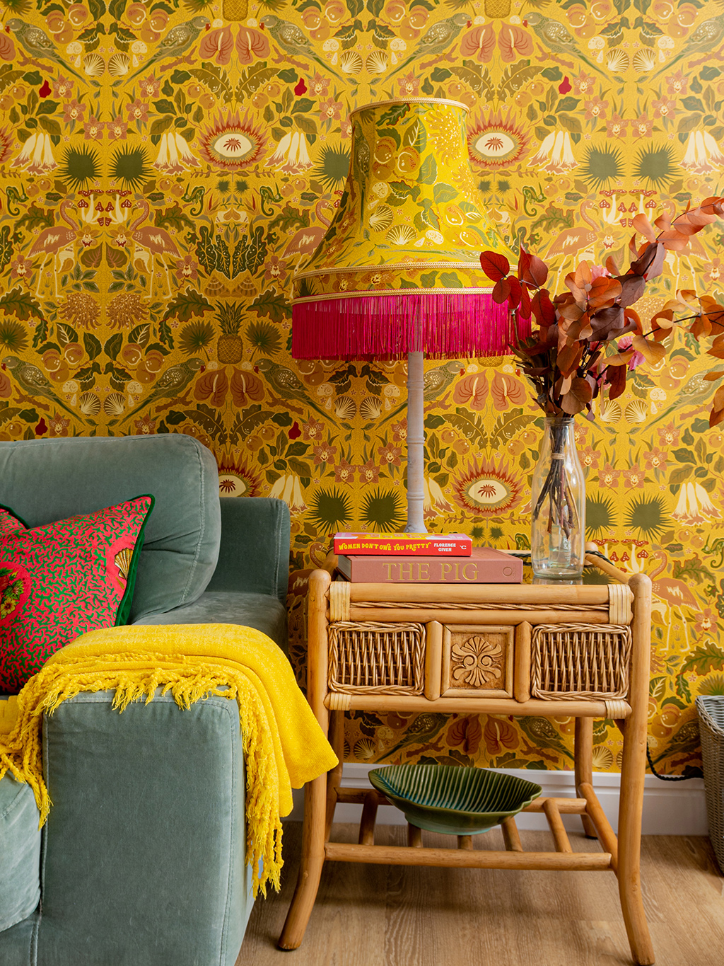 Oasis Wallpaper in Marigold-Yellow - design