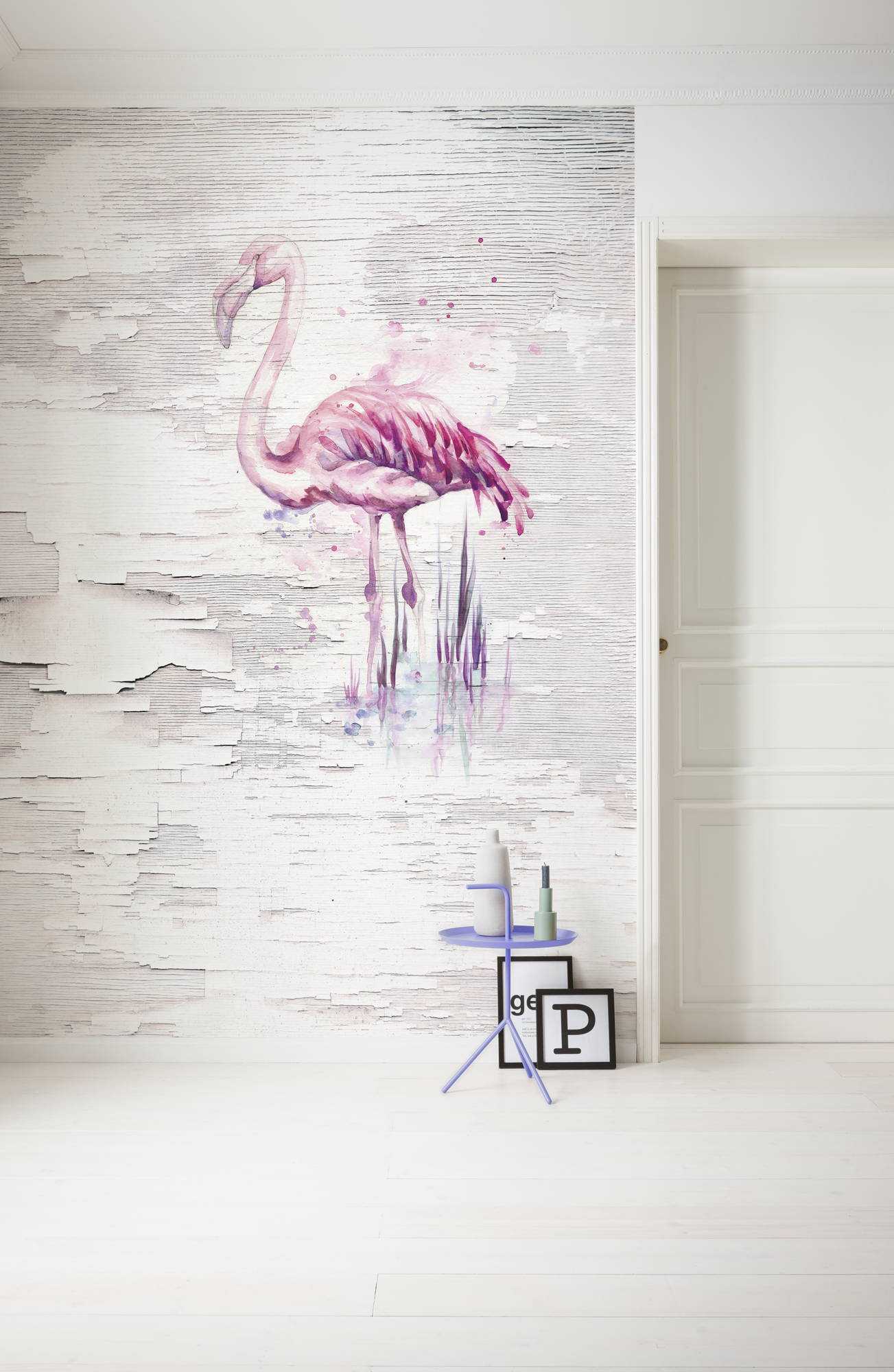 Pink Flamingo - aquarell
