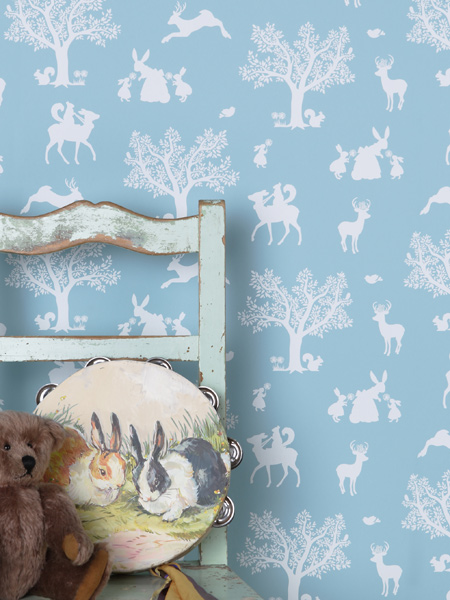 Enchanted Wood, Duck Egg - wallpaper for walls