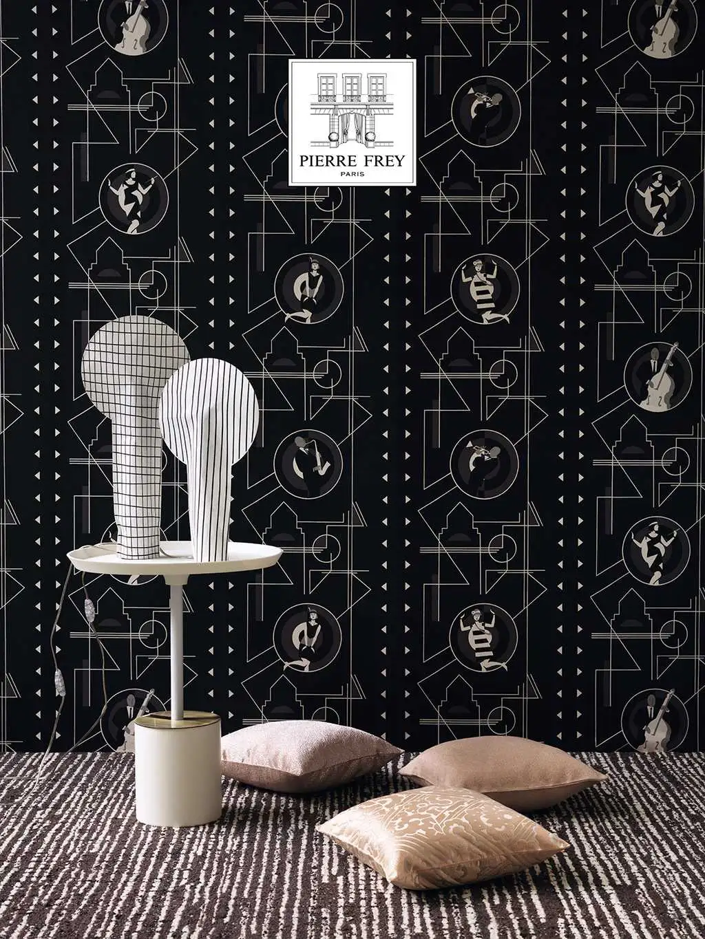 Fox Trot, col.01 - Figuren - Quadrate/Rechtecke - Anthrazit - Grau - Perlmutt - Weiß - PIERRE FREY GmbH