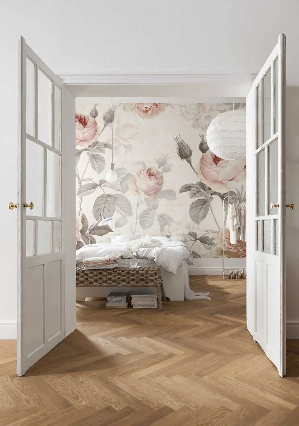 La Maison - Blumen - Creme - Rosa - Komar.Vlies