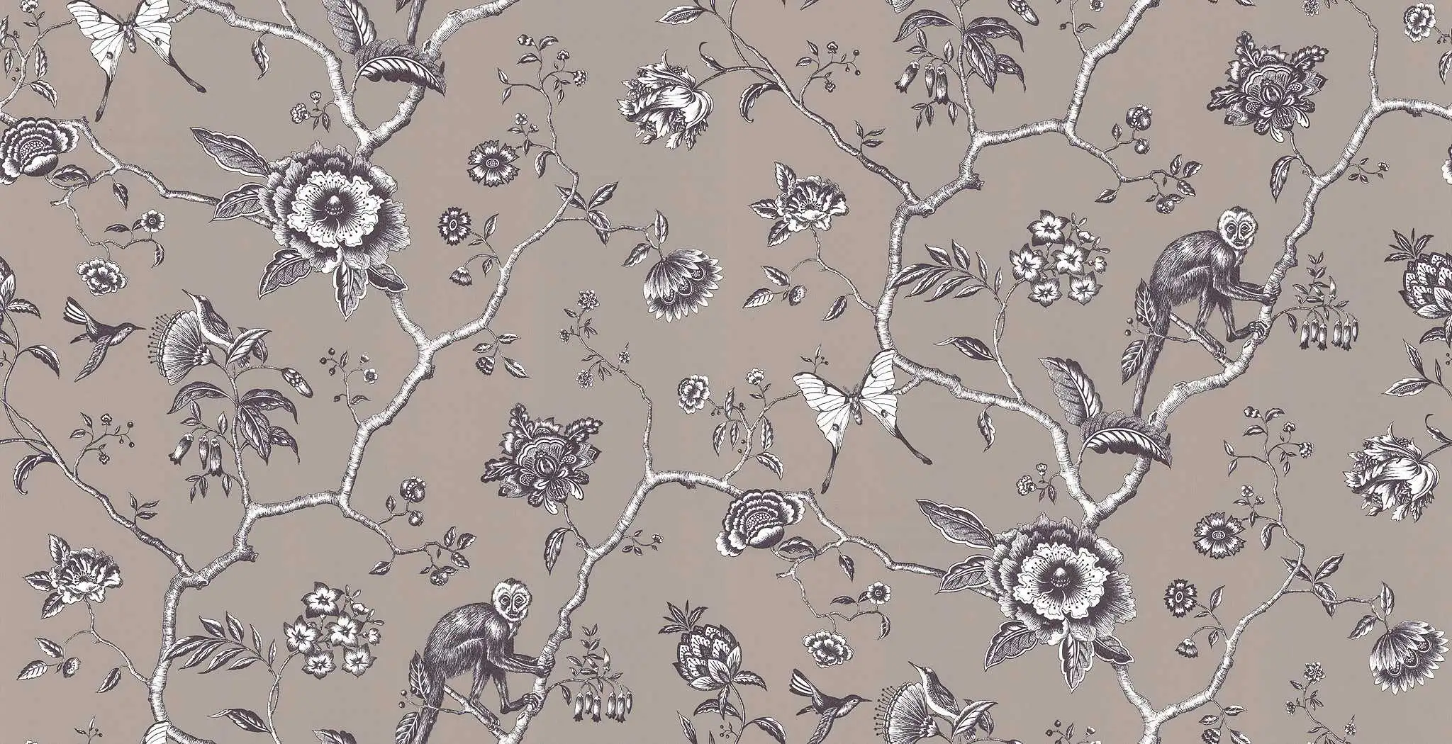 Jardin de Paradis, Clair de Lune - Blumen - Tier Tapeten - Äste - PIERRE FREY GmbH