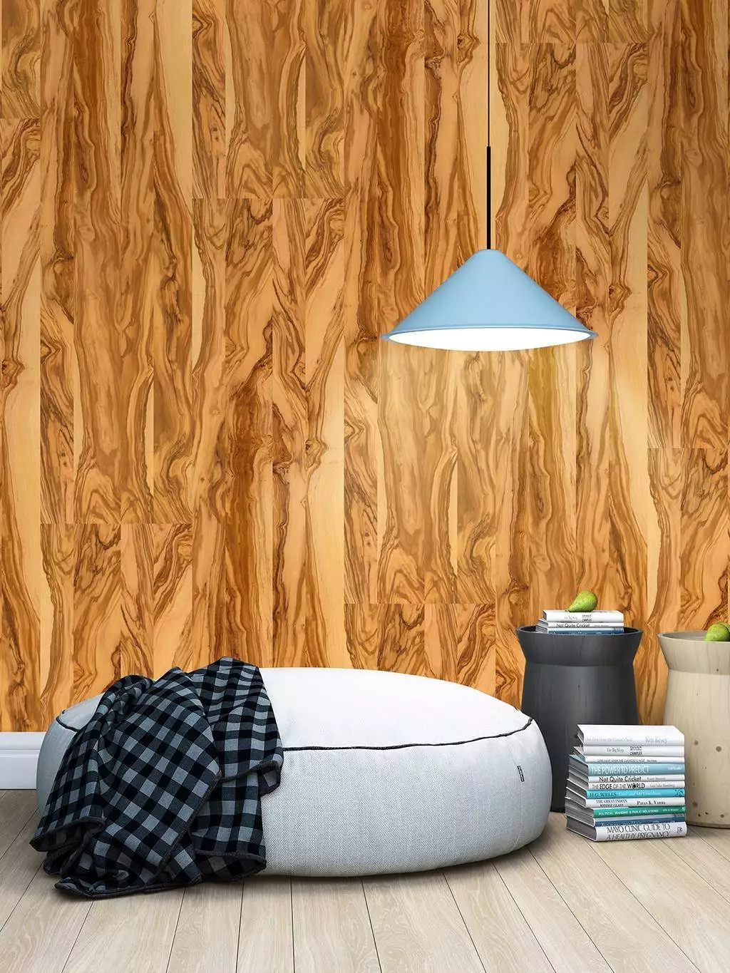 Holztapete, olive