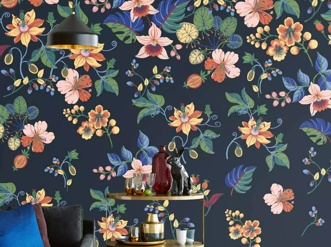 Carmen Falls, col. 70 - Blumen - Blätter - Früchte - Multicolor - Eijffinger