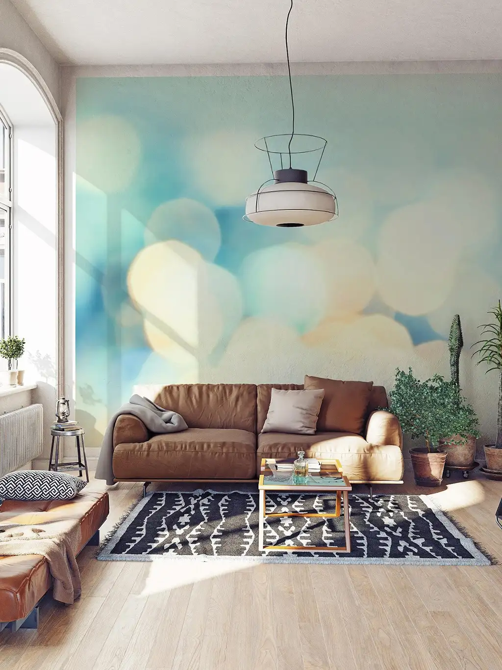 Bohkes Tapete - Aquarell - Farbverlauf - FotoTapeten - Loft-Tapeten - Blau - Grün - TapetenAgentur