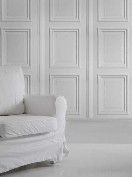 White Panelling - wallpaper for