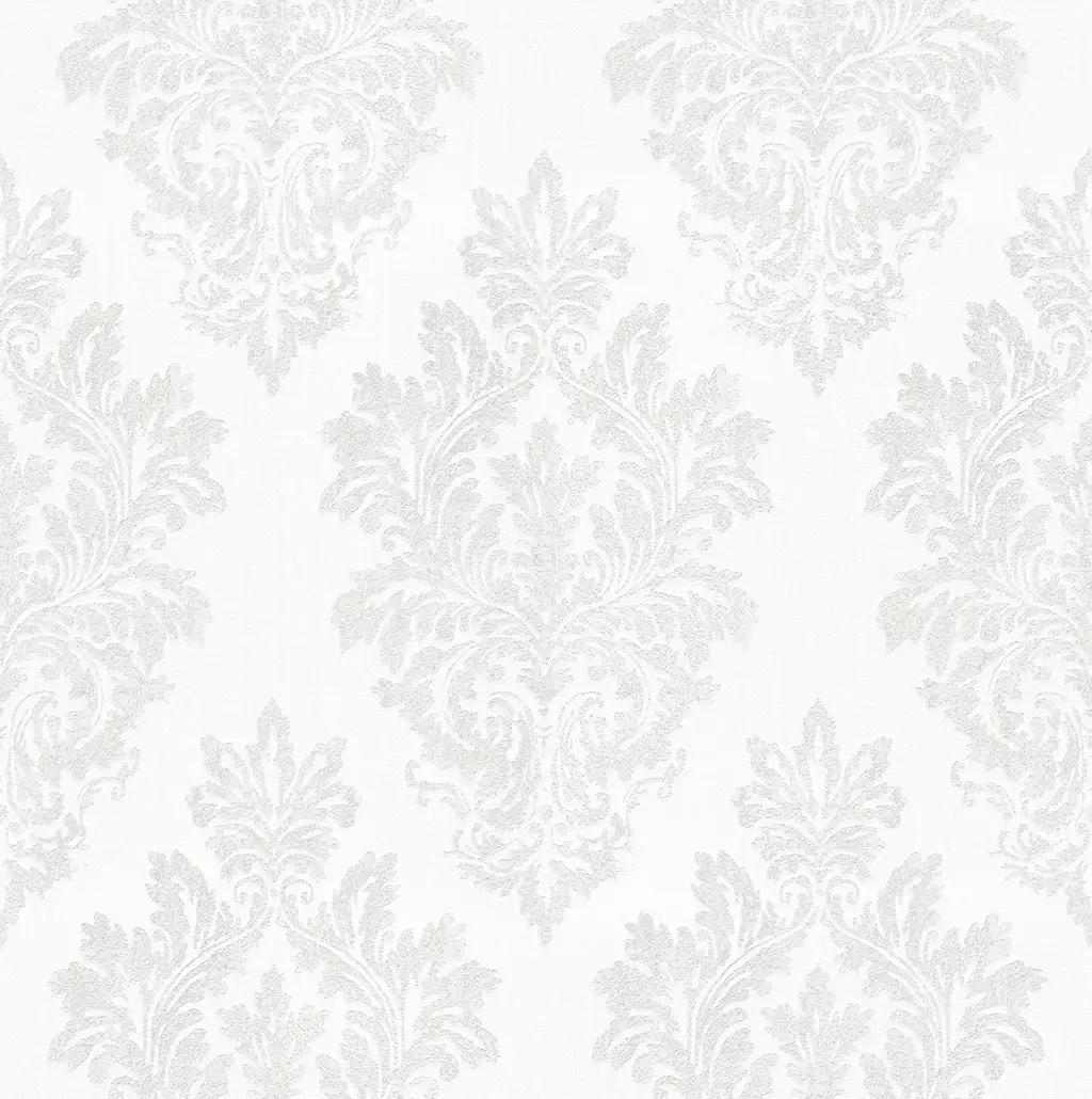 Valerius, col. 1 - Ornamente Tapeten - Creme - Silber - Weiß - Schmitz