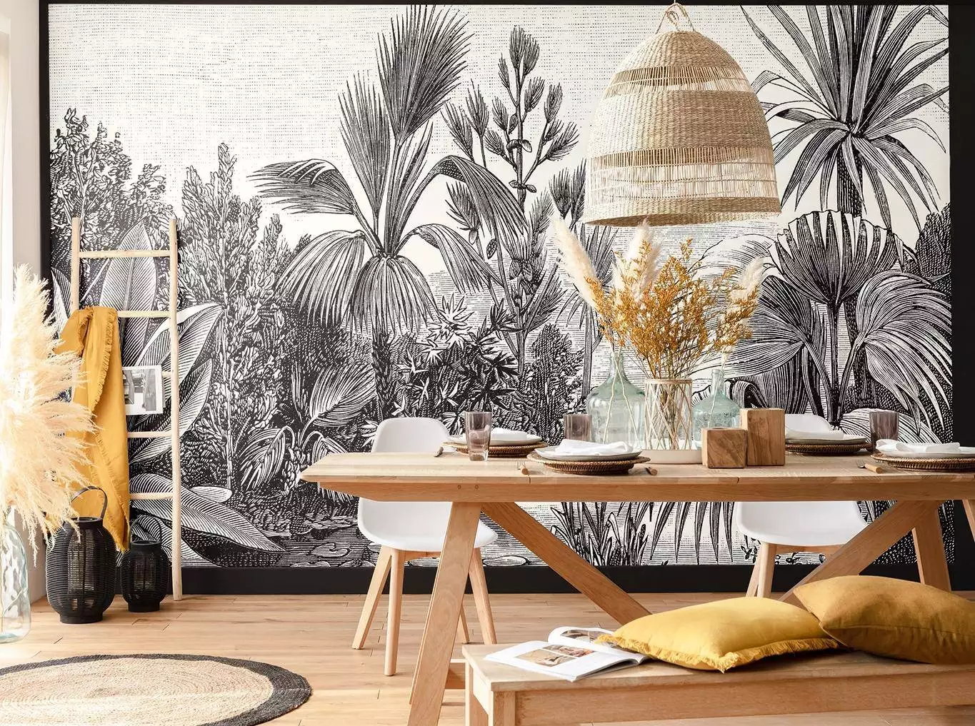 BALADE SAUVAGE - Blumen - Blätter - Bäume - Landschaft - Schwarz und Weiß - Caselio