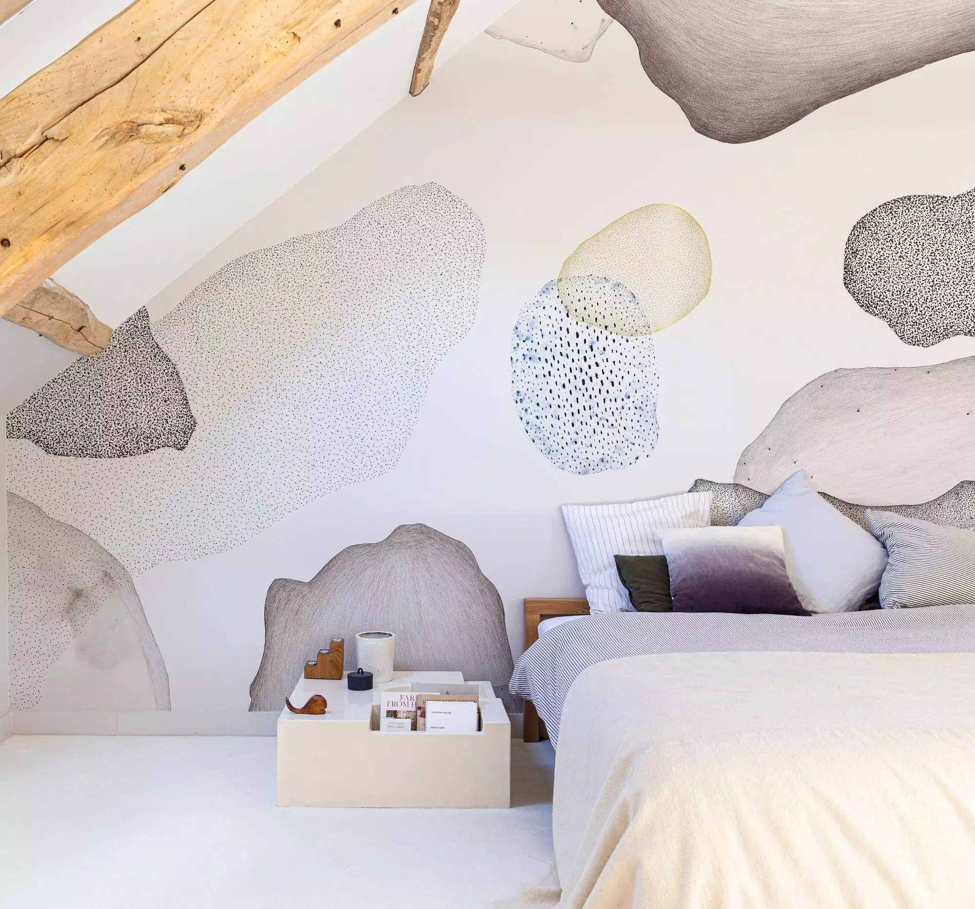 Apesanteur, Small - Formen - Zeichnungen - Creme - Hellblau - Rosa - Weiß - Bien Fait