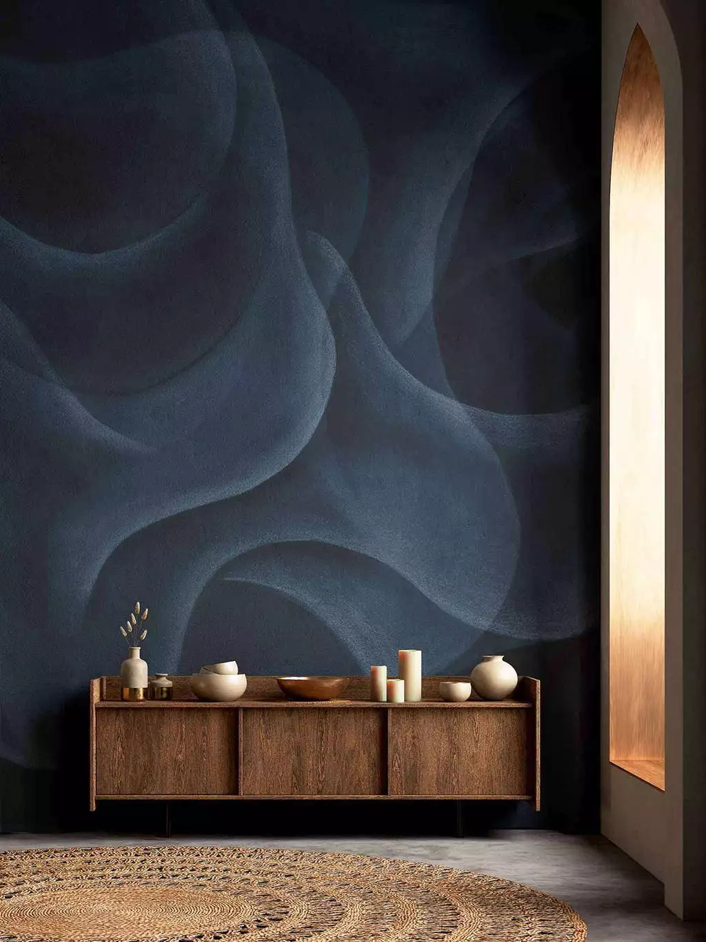 My cave Cobalt - FotoTapeten - Moderne Muster - Wellen - Blau - COORDONNÈ
