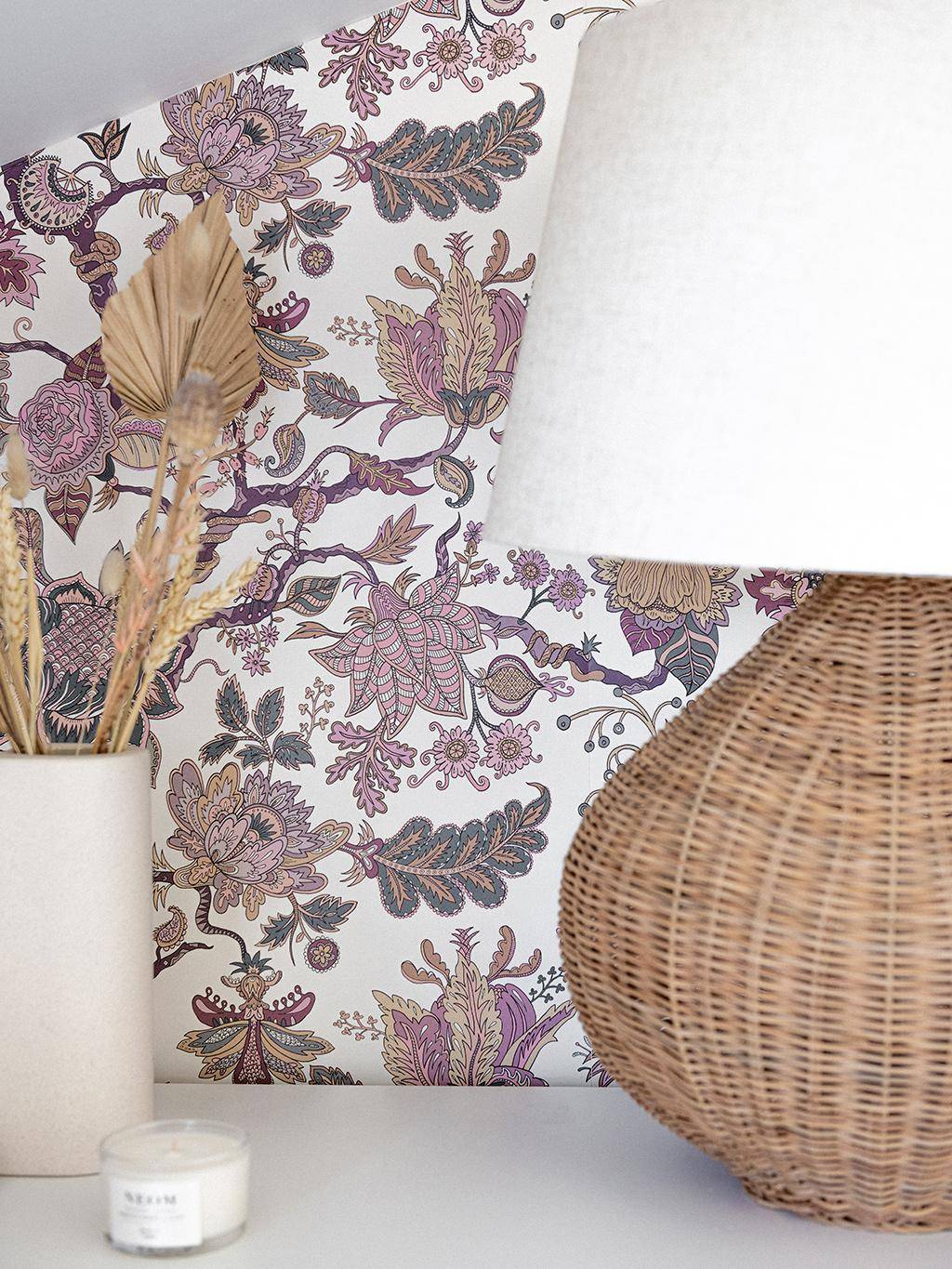 Eden Wallpaper in Mulberry