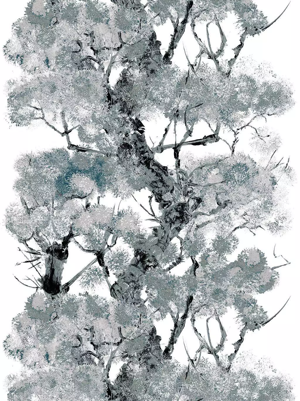 Pinyin Tree Superwide Wallpaper, grey
