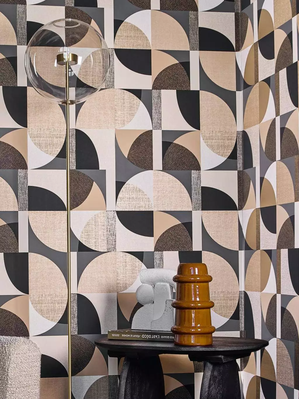 Barillet,col. 14 - Grafische Muster - Moderne Muster - Anthrazit - Creme - Gold - Grau - Casamance