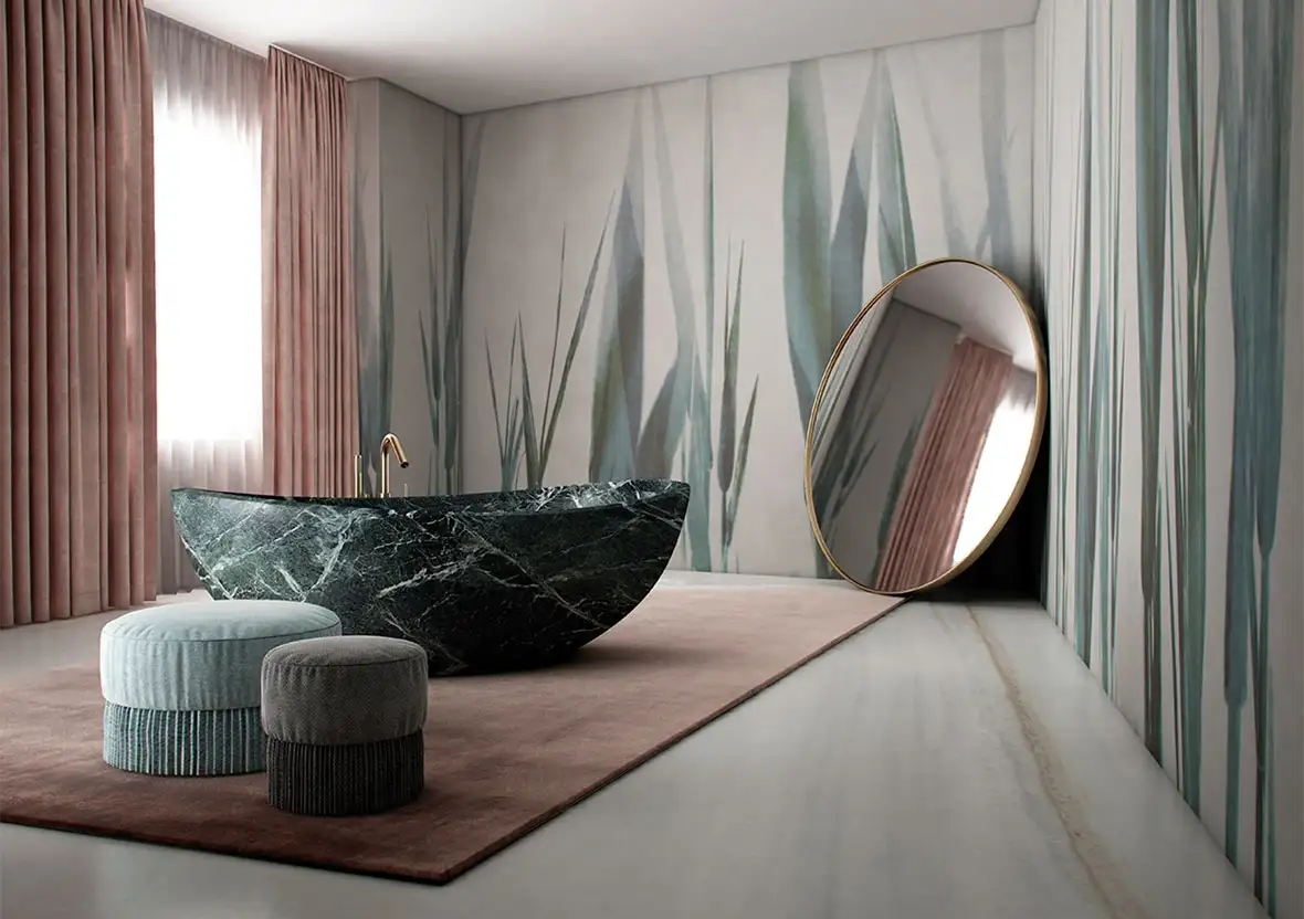 TALEA, col. GLF 251A - Blätter - Grau - Grün - Glamora