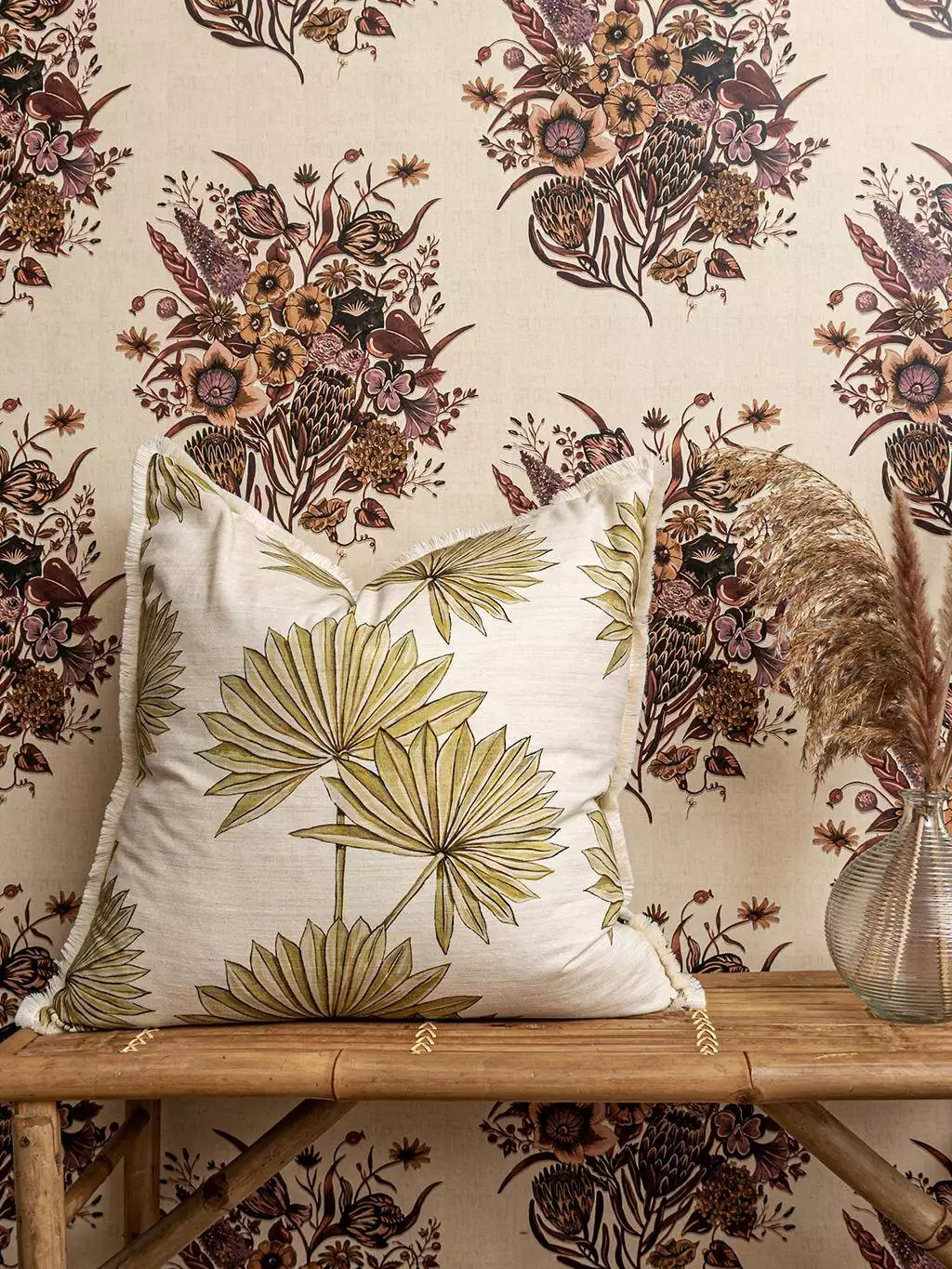 Posy Wallpaper in Tawny