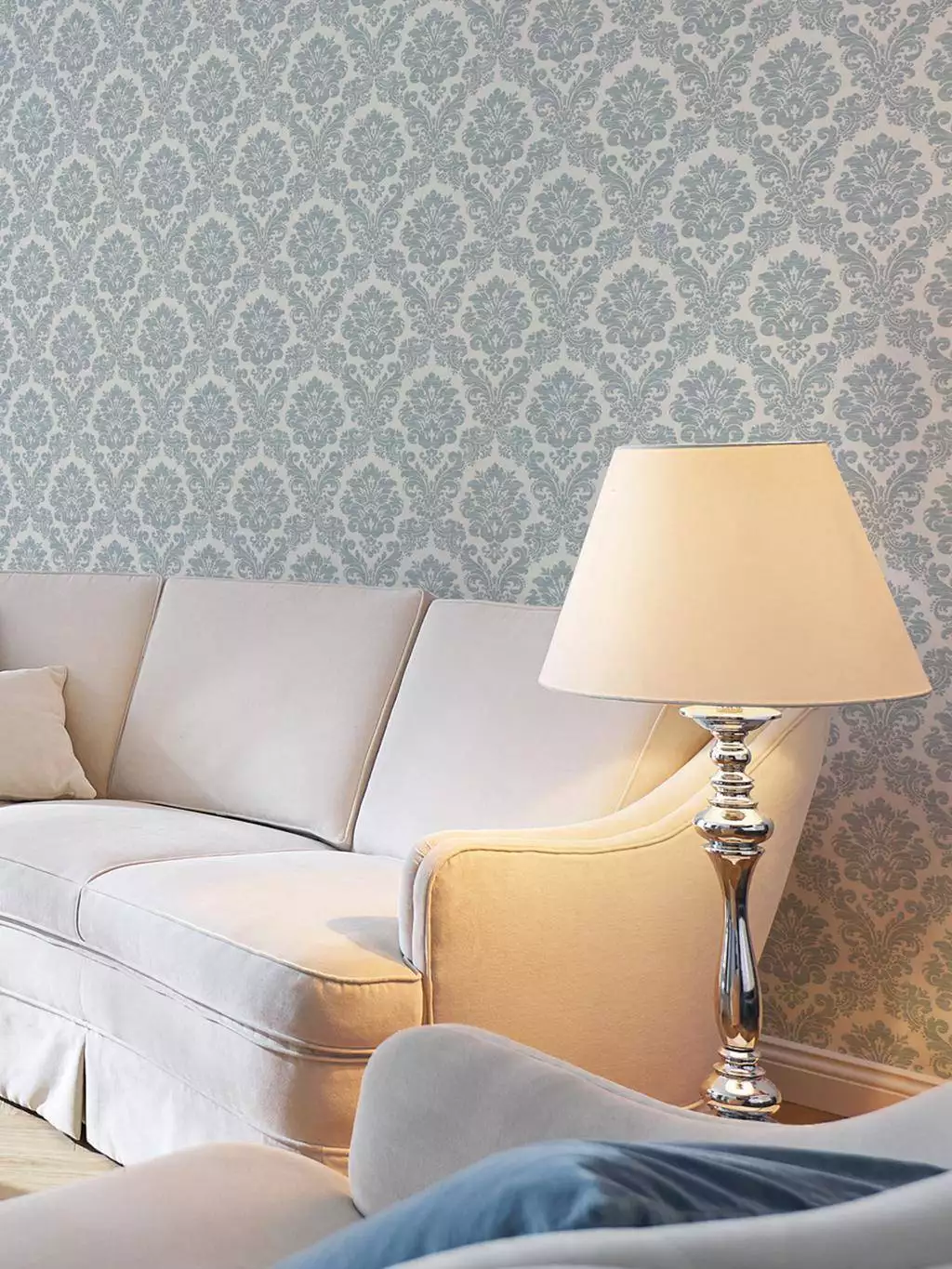 Italian castle, col. 03 - Klassische Muster - Ornamente - Creme - Silber - Rasch