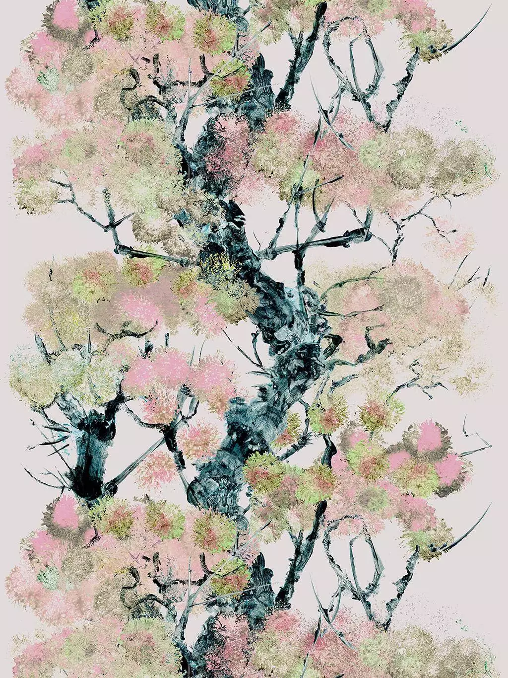 Pinyin Tree Superwide Wallpaper, pink
