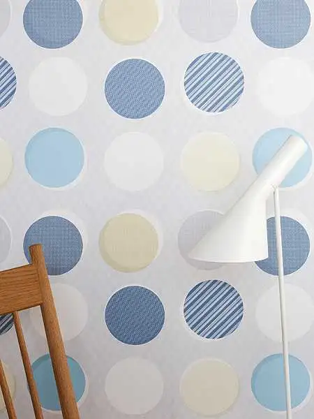 Button, col.03 - Kreise - Rauten - Blau - Grau - Hellblau - Weiß - Tres Tintas