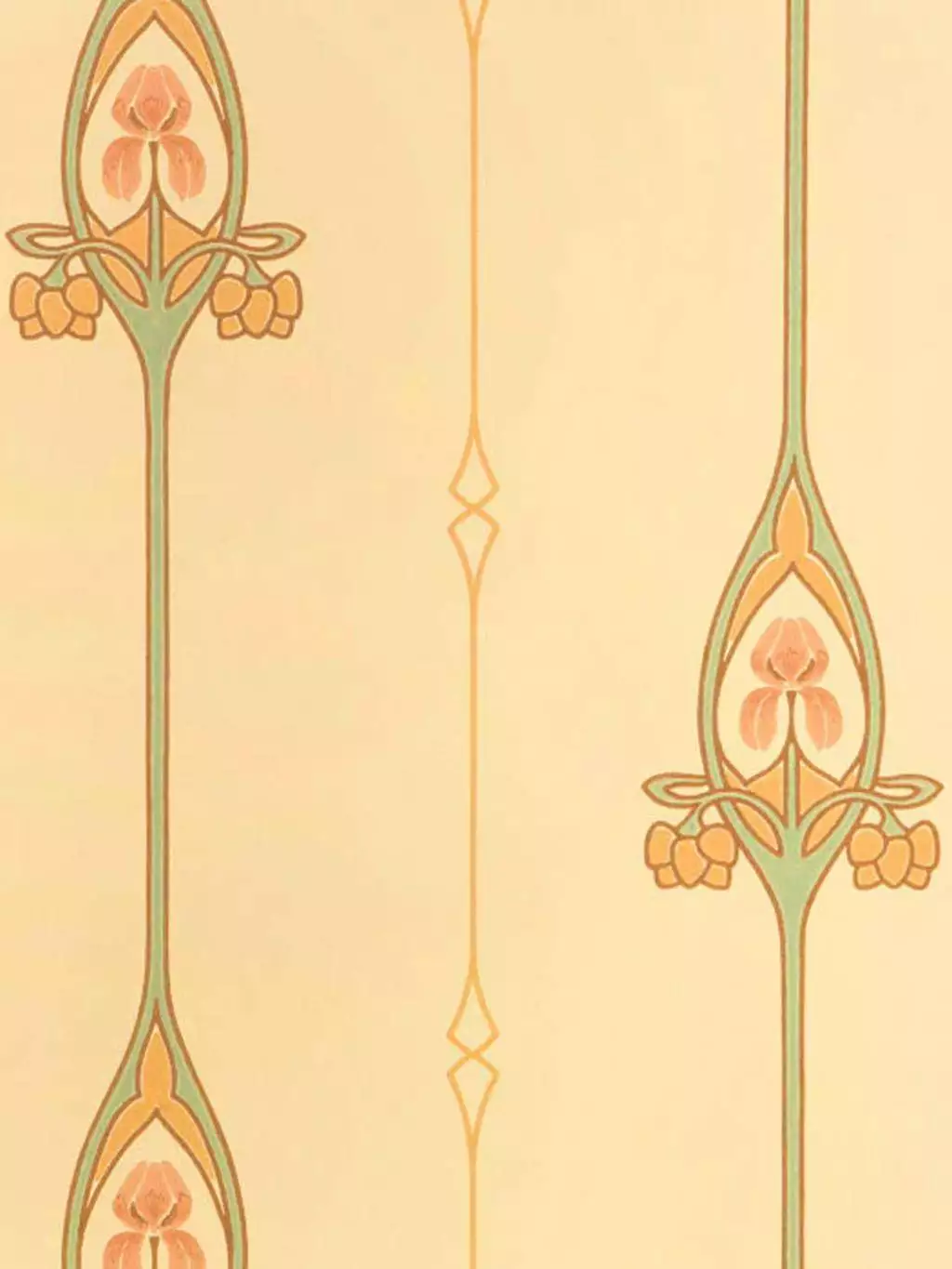 Irena, col. 18 - Florale Muster - Gelb - Mint - Ocker - Orange - GAMMALSVENSKA