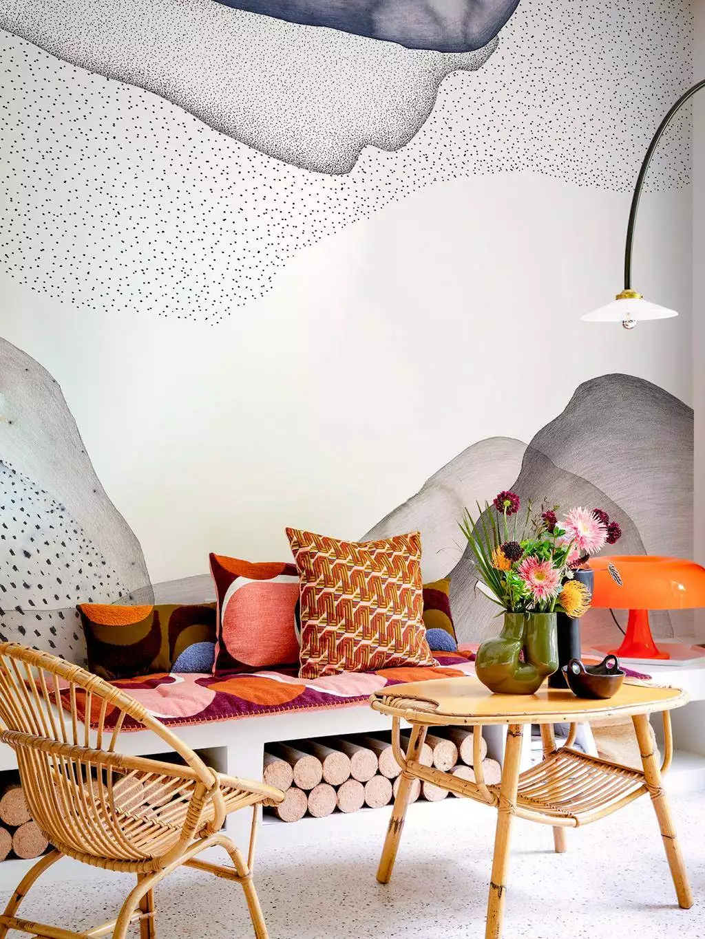 Corps celeste, Small - Formen - Moderne Muster - Zeichnungen - Creme - Hellblau - Hellbraun - Rosa - Bien Fait
