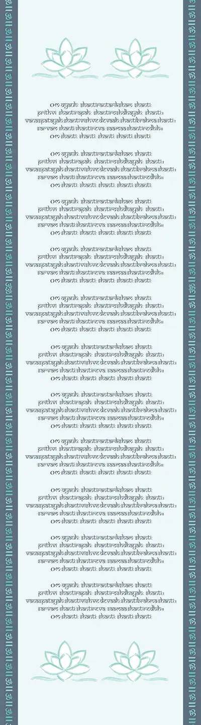 Shanti Mantra Tapete - Äste - Blau - Hellblau - Türkis - Weiß - Carlos