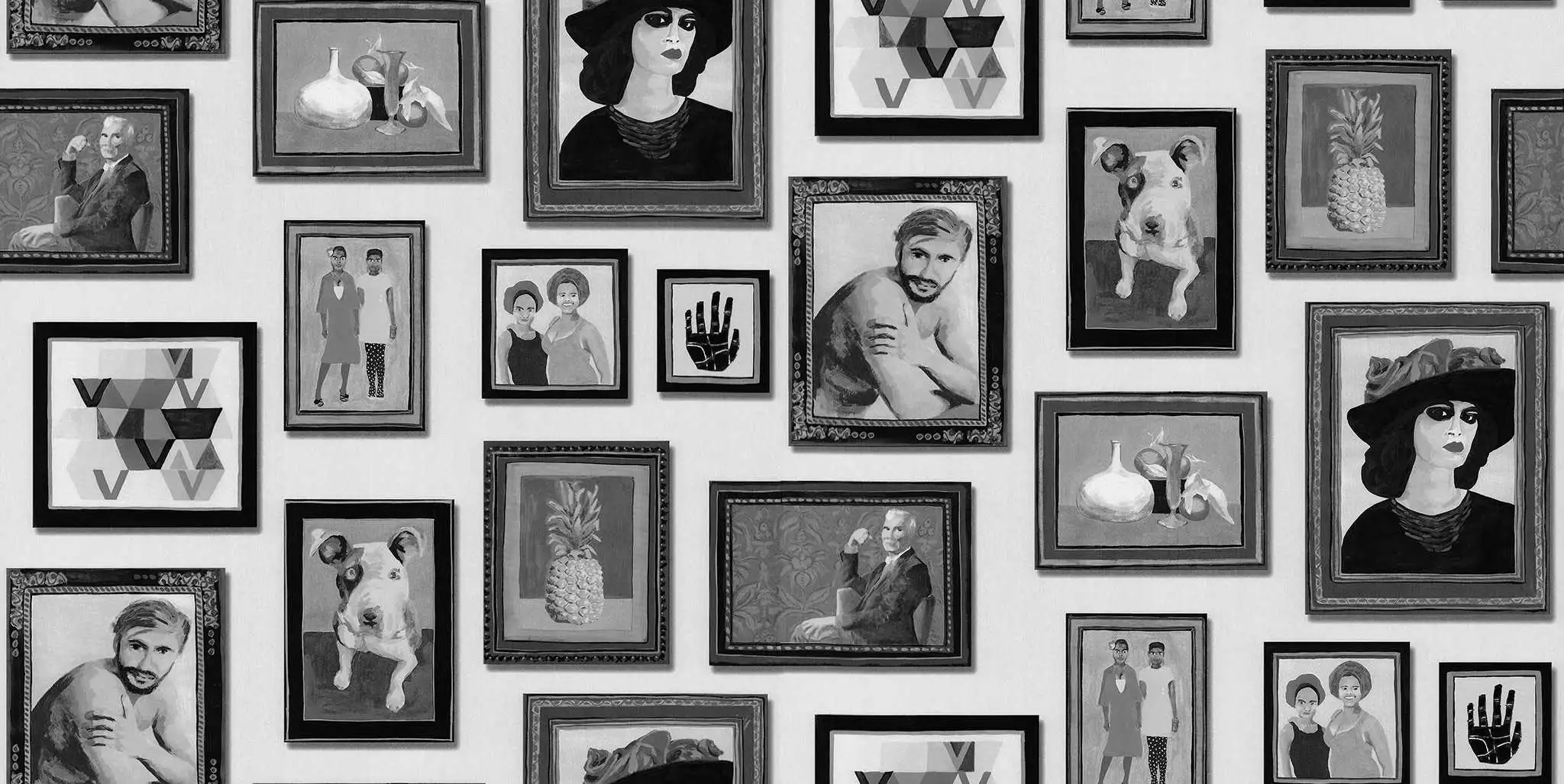 Nahum, col.02 - Bilderrahmen - Anthrazit - Creme - Grau - Schwarz - Origin