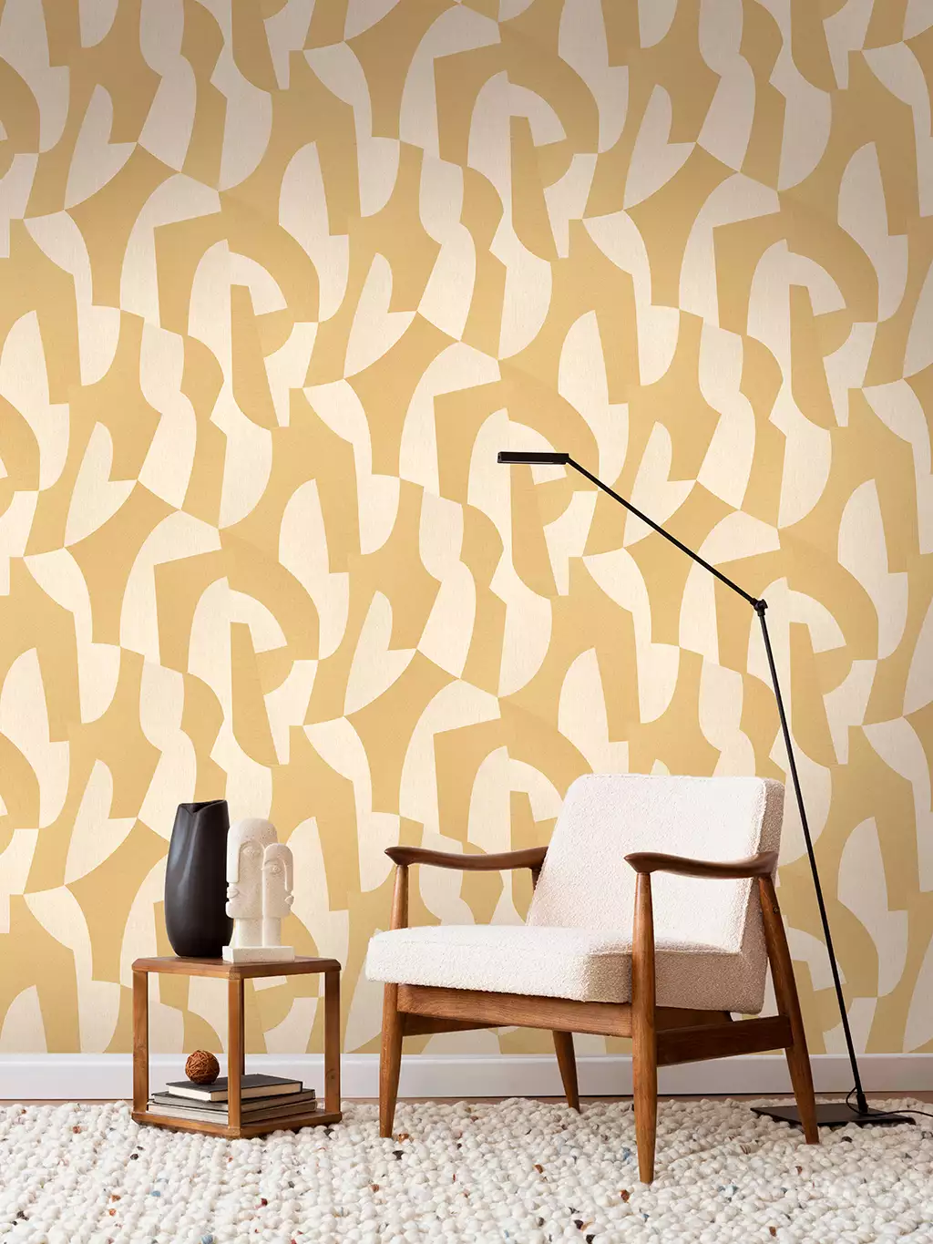 Allure Shapes, col. 01 - Grafische Muster - Creme - Hellbraun - DECOPRINT