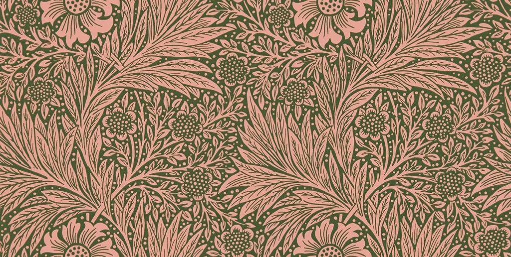 Marigold Pink/Olive - tapete rosa