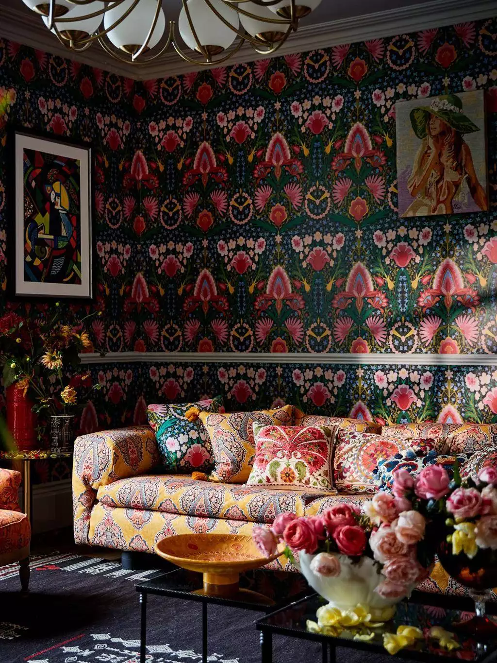 Susie Q Anthracite - Blumen - Blätter - Florale Muster - FotoTapeten - Multicolor - Mindthegap