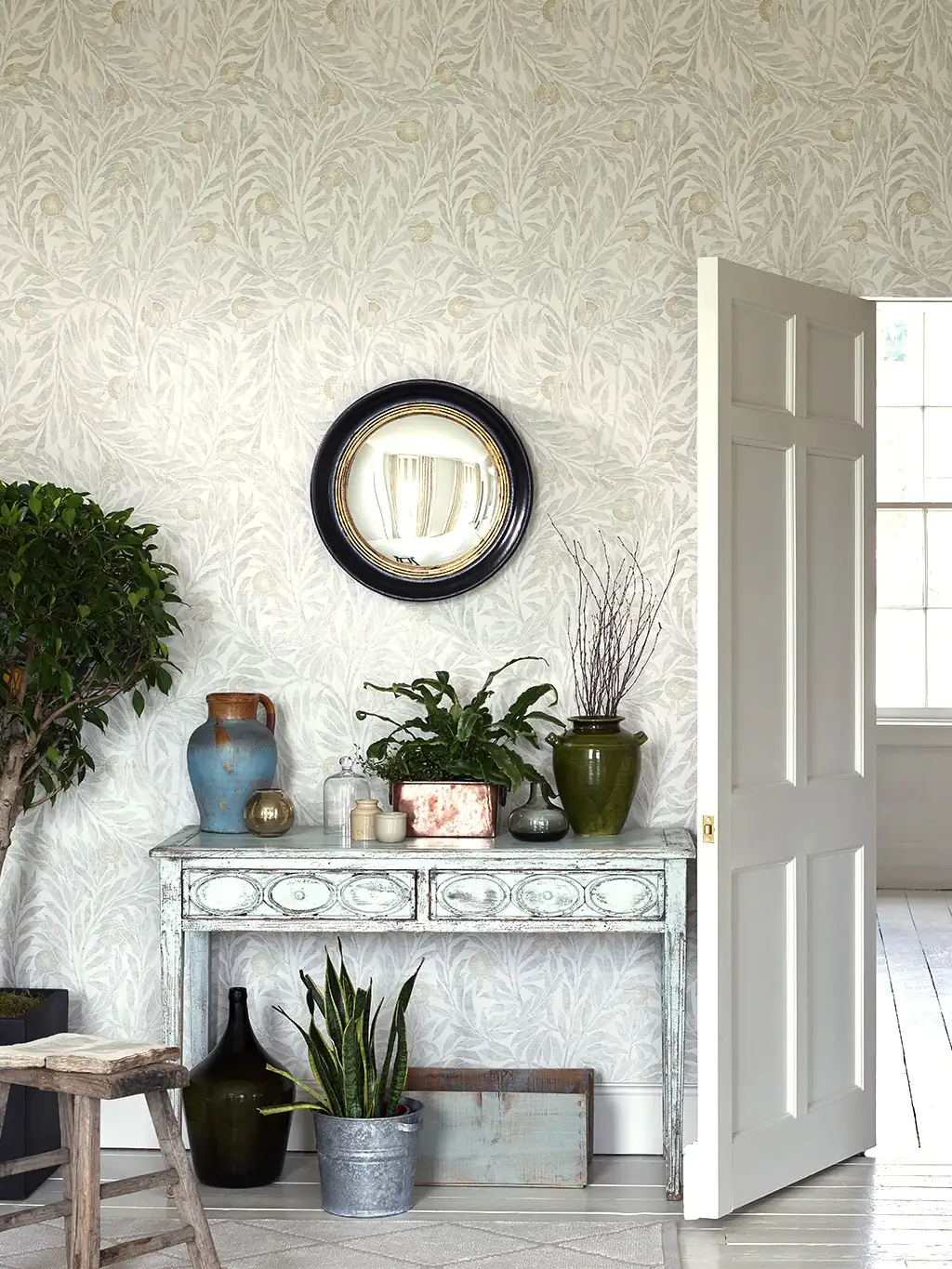 Raumbild Orange Tree, col. 4 - Blätter - Früchte - Creme - Gold - Grau - Hellbraun - Sanderson