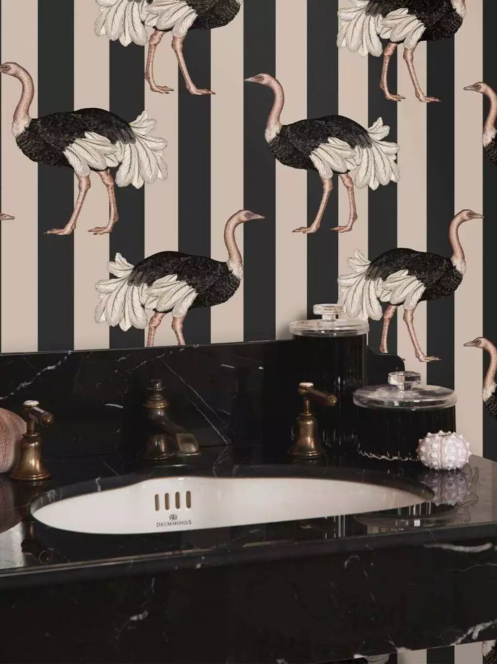Pride Wallpaper - Clay & Off Black 