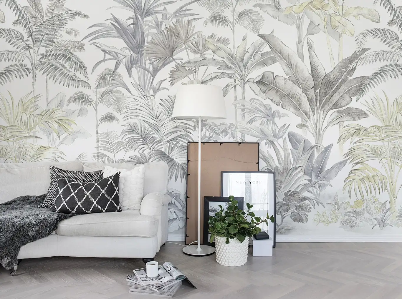 Pride Palms - Bäume - Anthrazit - Creme - Gelb - Rebel Walls