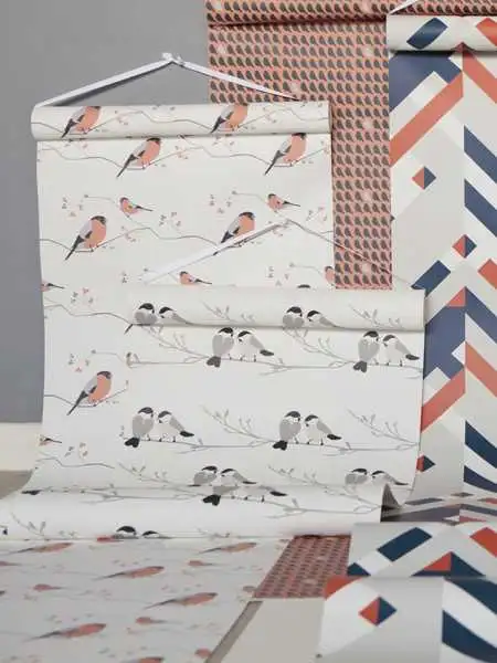 Raumbild Bullfinch - Tapeten mit Vogelmotiven - Äste - Lorna Syson