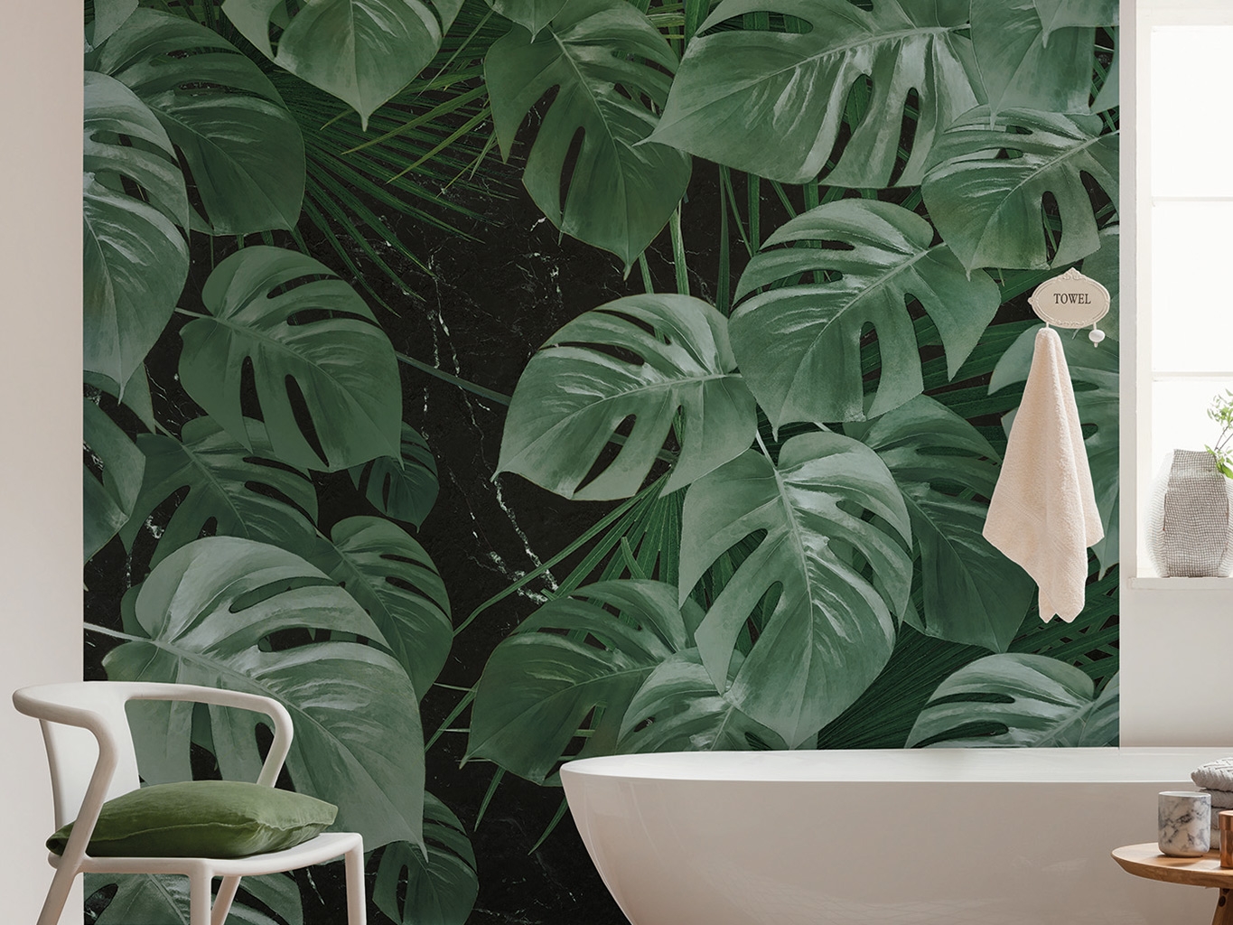 Monstera on Marble - tapete für