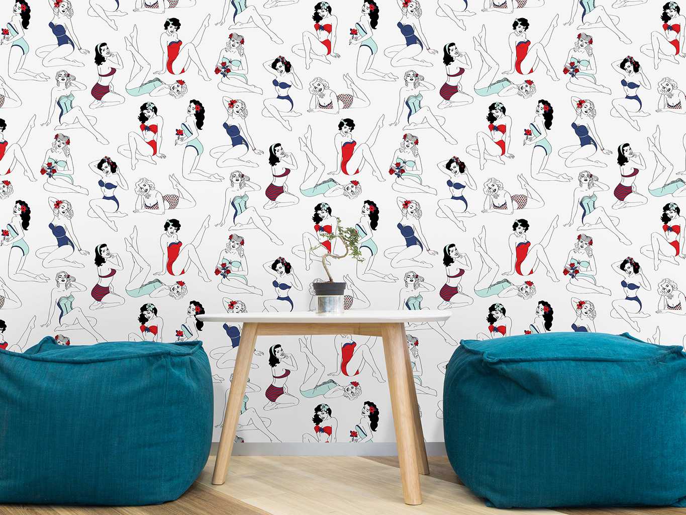 Pin-up Wallpaper, Colour - design