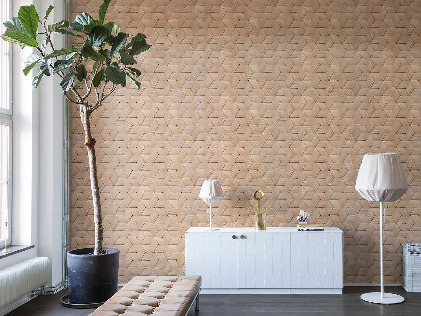 Birch Bark Braids, white - Rebel Walls