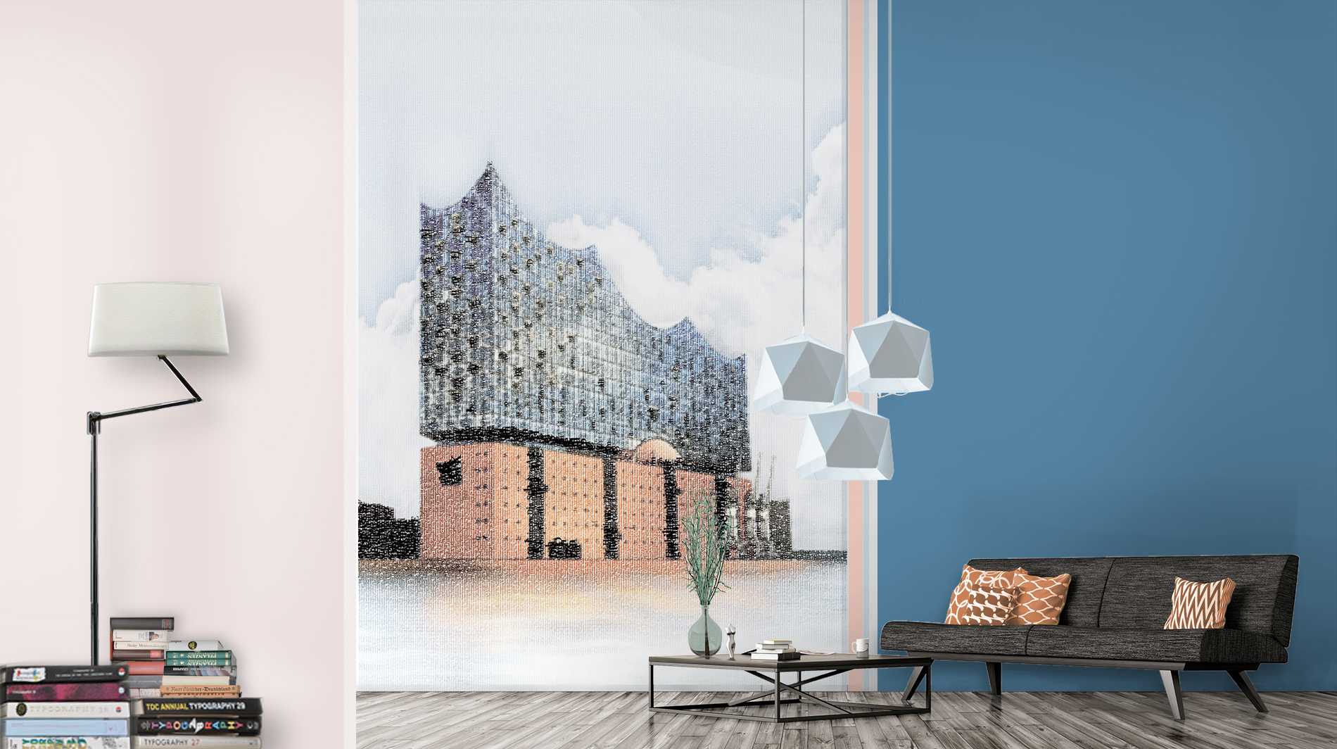 Hamburg Elbphilharmonie - Horizon Type - Ingo Krasenbrink Design - tapete mit
