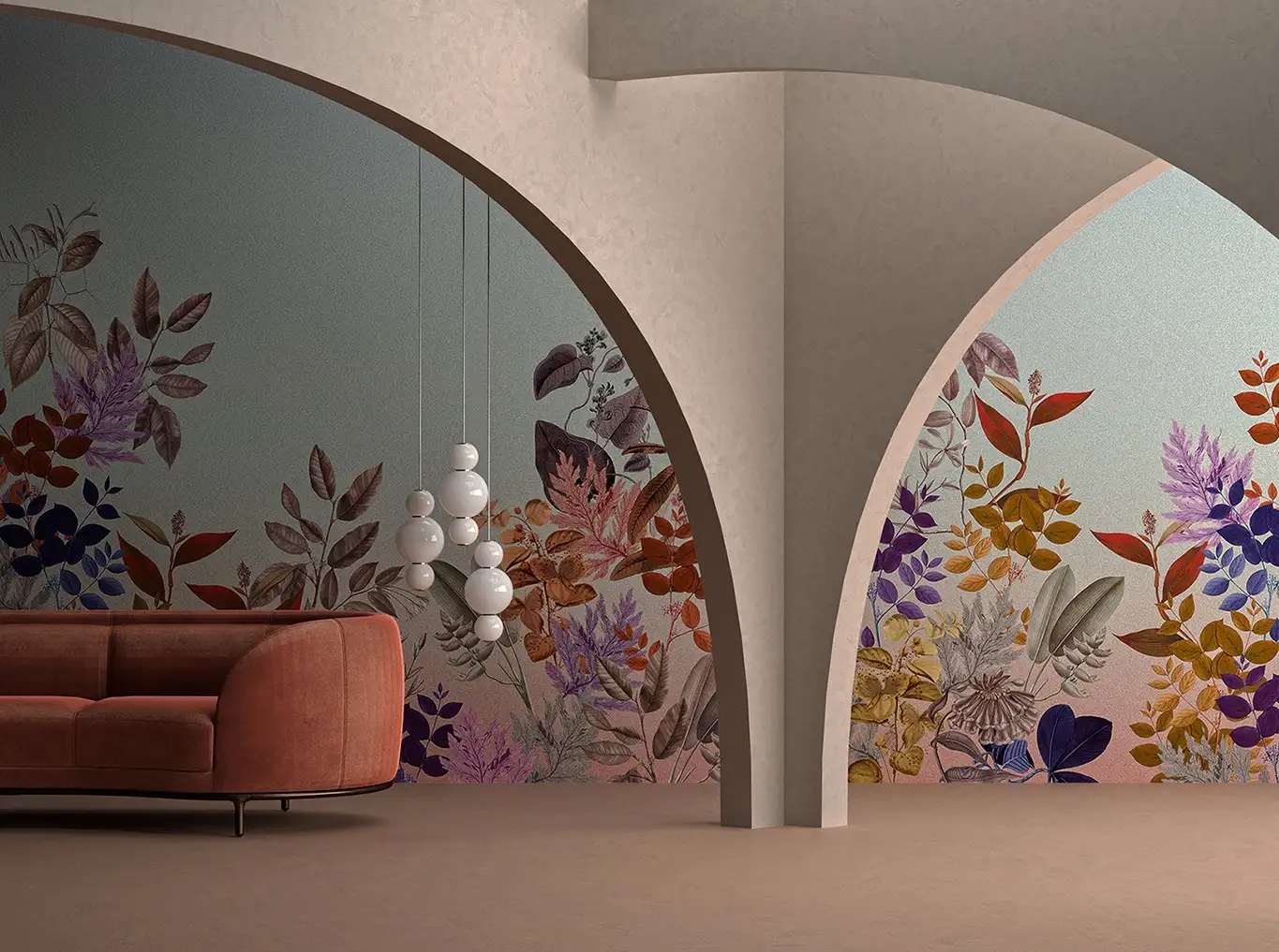 Raumbild EDEN - Blumen - Blätter - Multicolor - YOYO