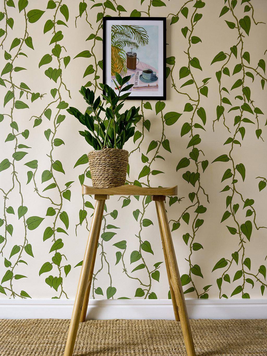Cascada Wallpaper in Alabaster-Cream - tapete mit