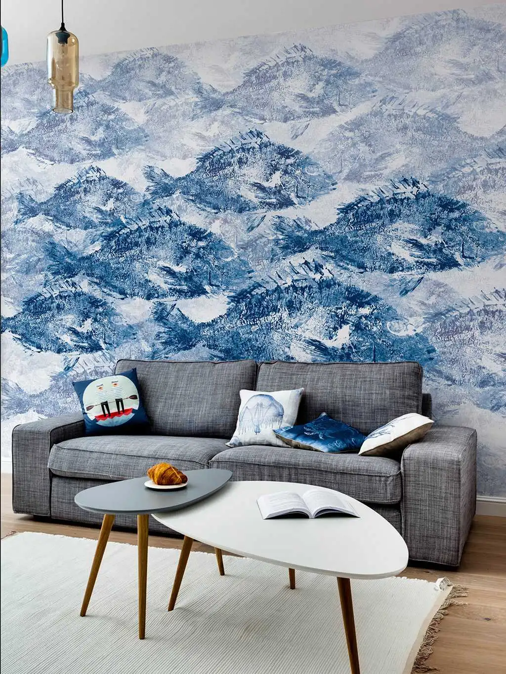 Poissons Dance, col.03 - Fische - Blau - Weiß - Tres Tintas