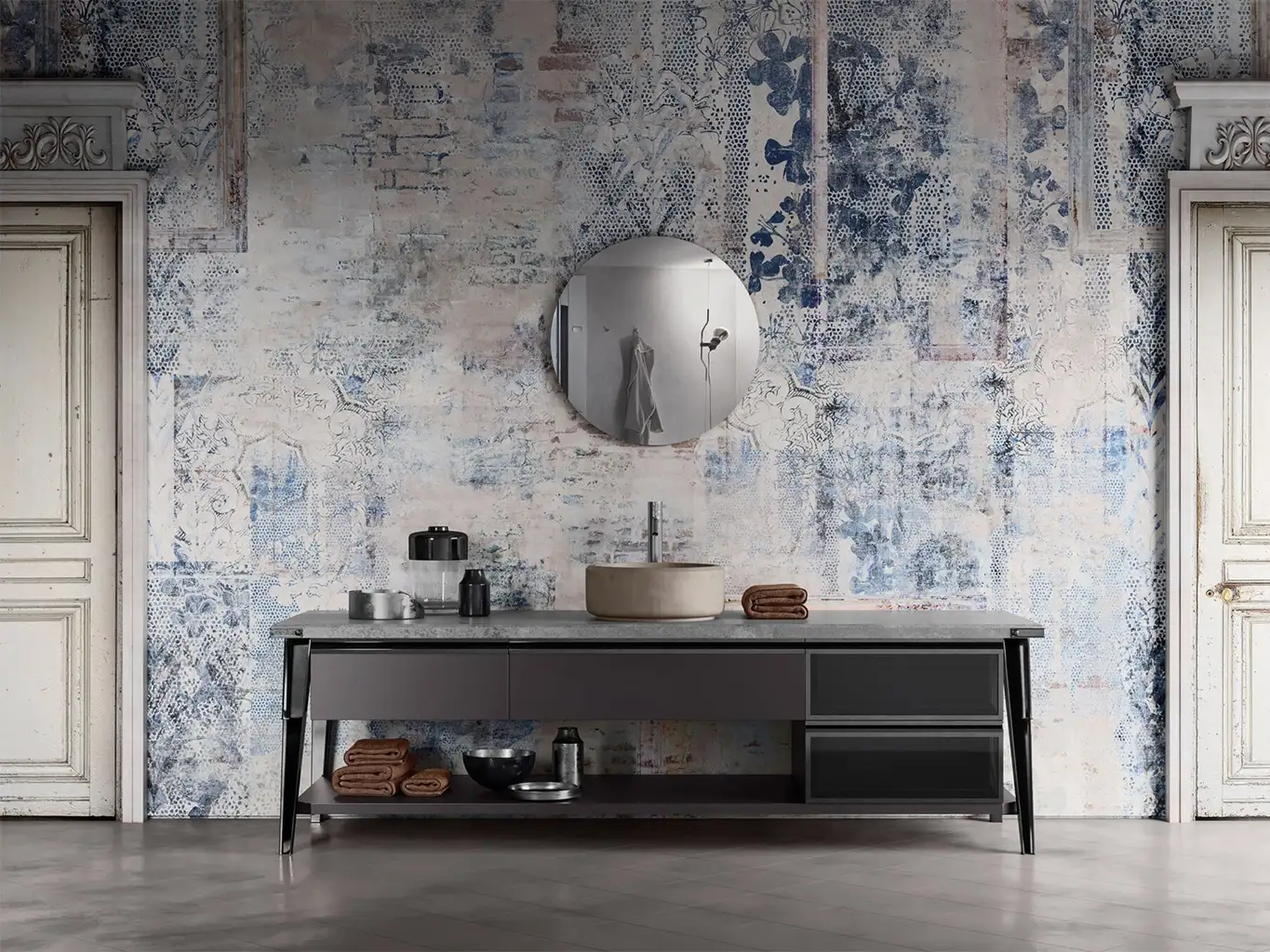 RICORDI - Collage - Creme - Grau - Hellblau - Hellbraun - Tecnografica