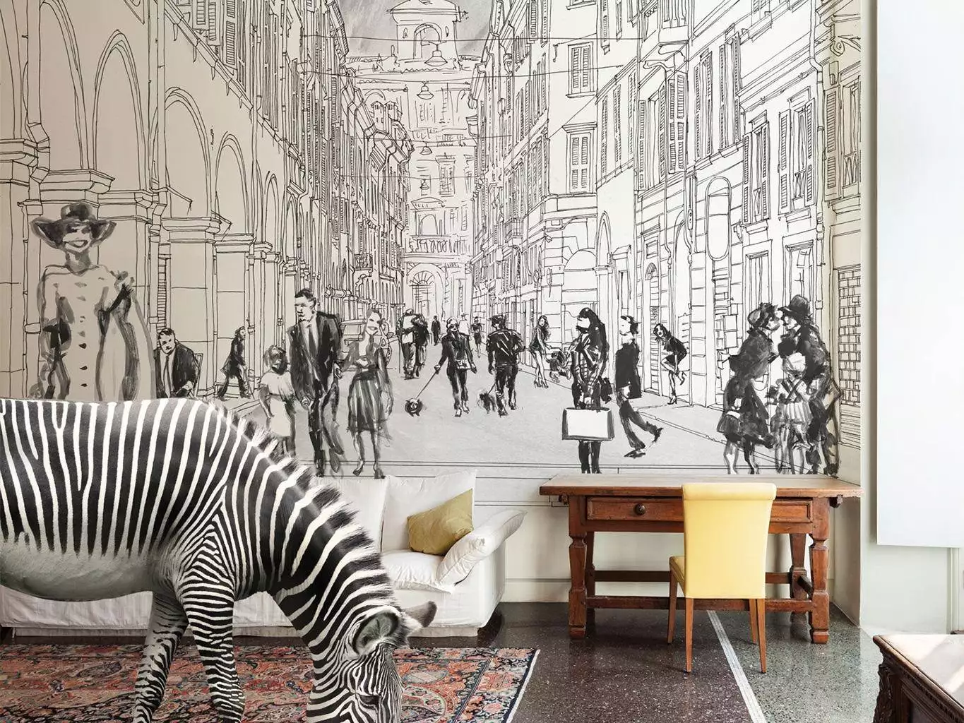 CITY OF LOVE - Figuren - Gebäude - Schwarz - Schwarz und Weiß - Weiß - Tecnografica