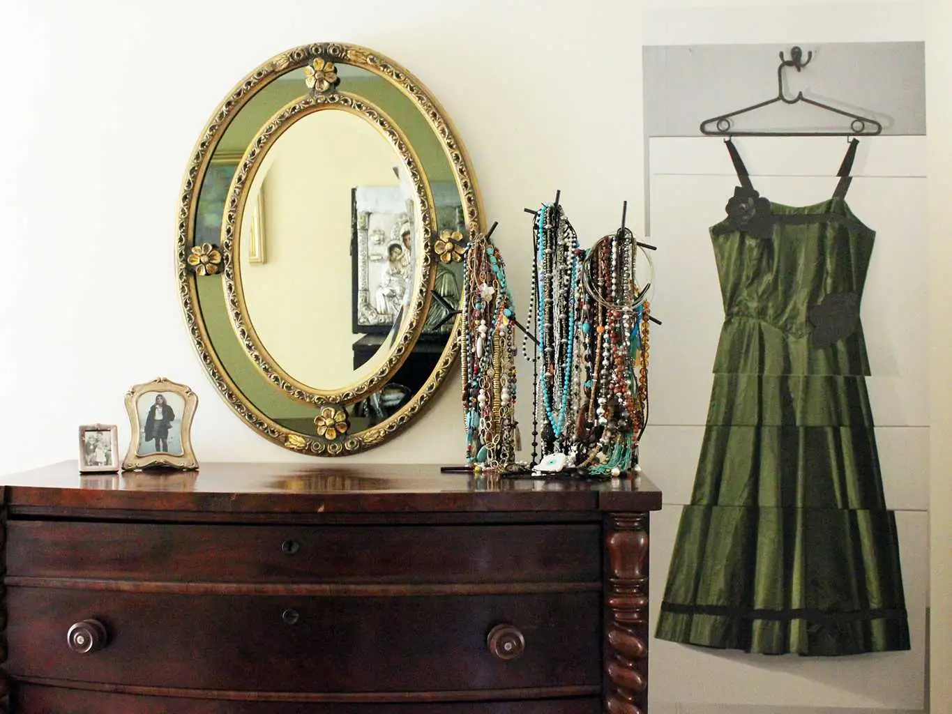 Rose Dress, green - Kleidung - Creme - Multicolor - Deborah Bowness