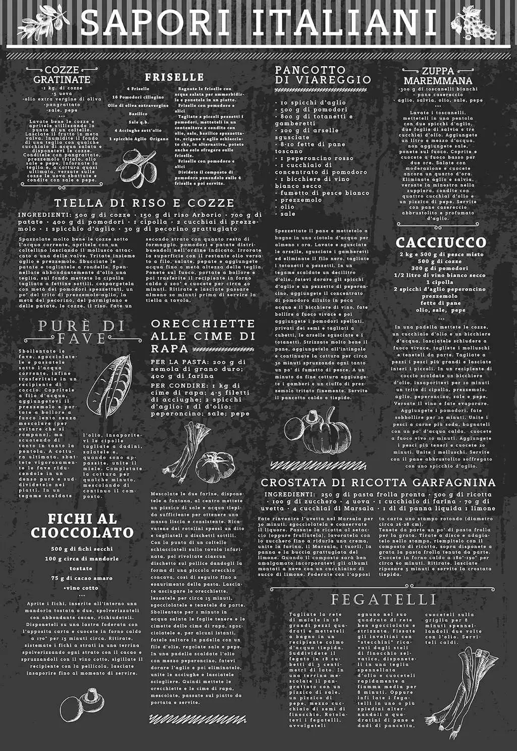 3Komplett-Set-Sapori - Text - Grau - Schwarz - Weiß - Carlos