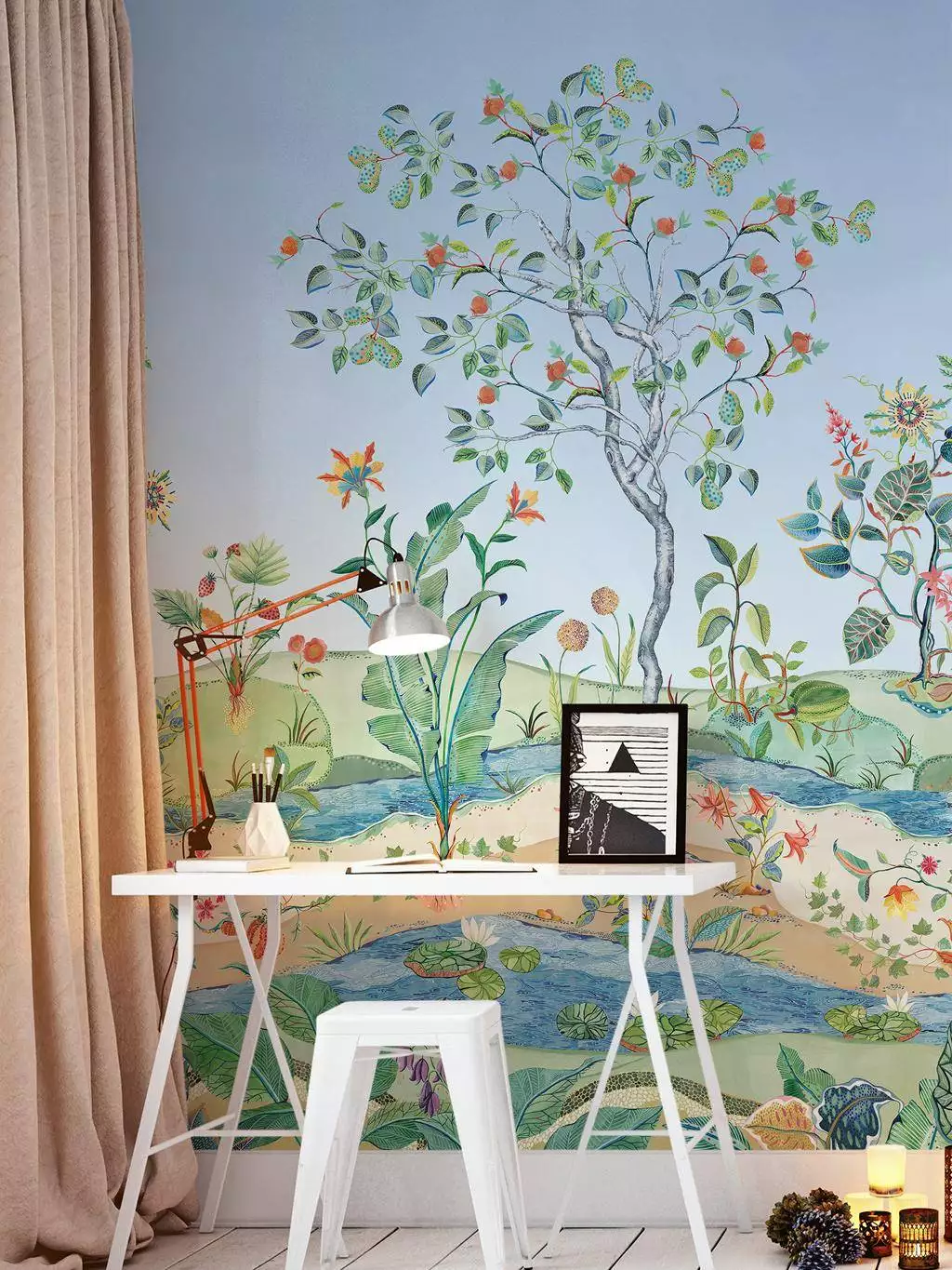 Mythica mural, col. 01 - Blumen - Blätter - Bäume - Florale Muster - FotoTapeten - Früchte - Landschaft - Multicolor - Osborne & Little