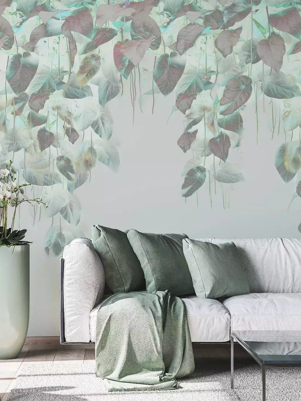 Talbot's Calotype, col. 02 - Blätter - Mica - Ranken - Hellgrün - Mint - Rosa - Elli Popp