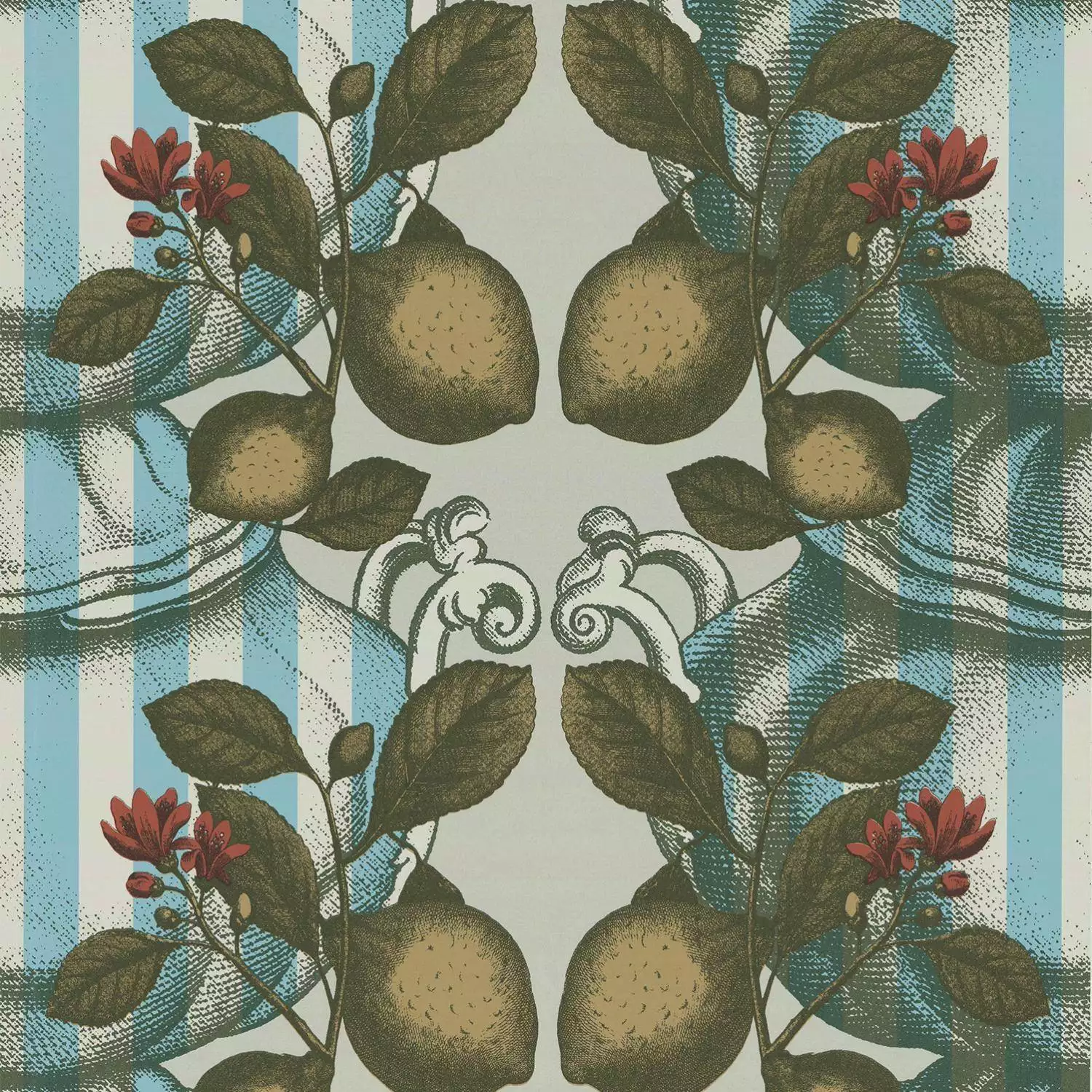 Limoncello, beige/blue stripes