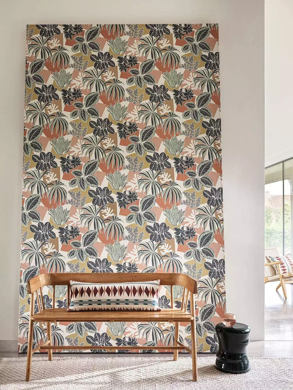 Frondoso, col. 01 - Blätter - Florale Muster - Anthrazit - Braun - Bronze - Creme - Grün - Osborne & Little