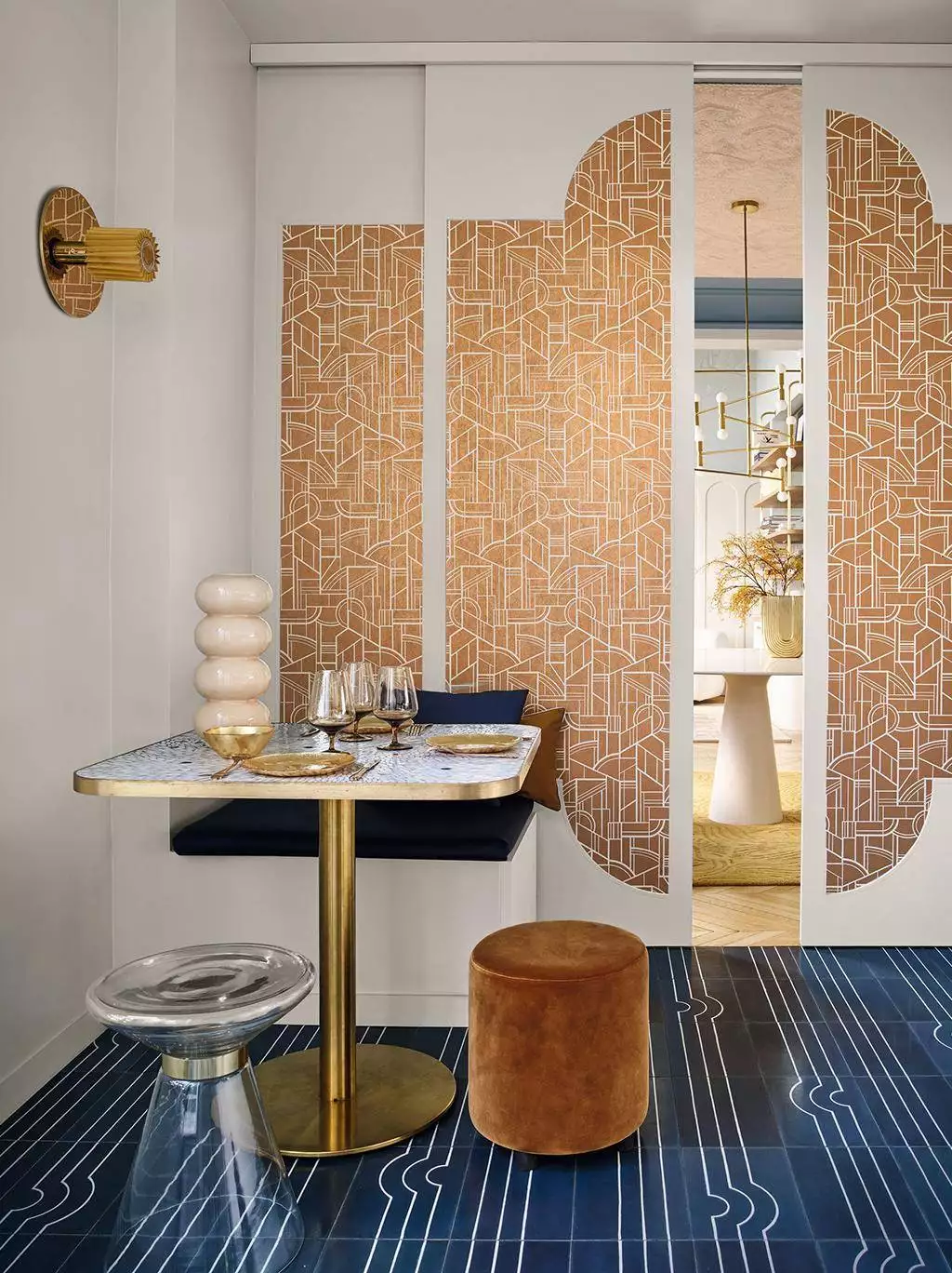 Cinetique, col.02 - Grafische Muster - Moderne Muster - Creme - Hellbraun - Casamance