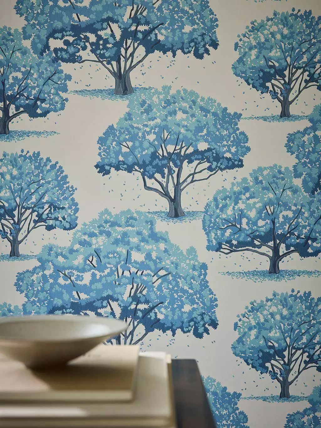 Magnolia Blossom, Tivoli - Bäume - Blau - Hellblau - Little Greene